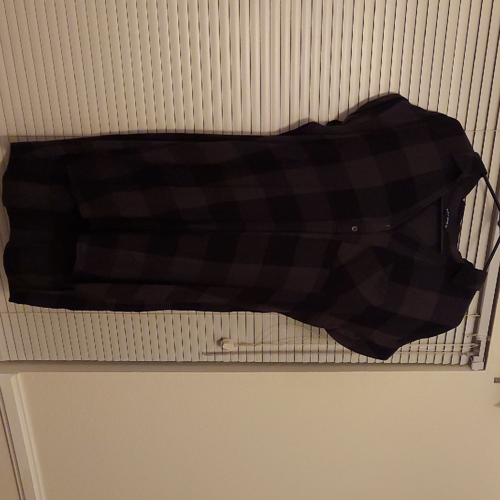 Rock & Republic Black Checkered Top